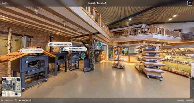 Holzofen-Ausstellung mit Produktlinks im H&auml;ussler Backdorf