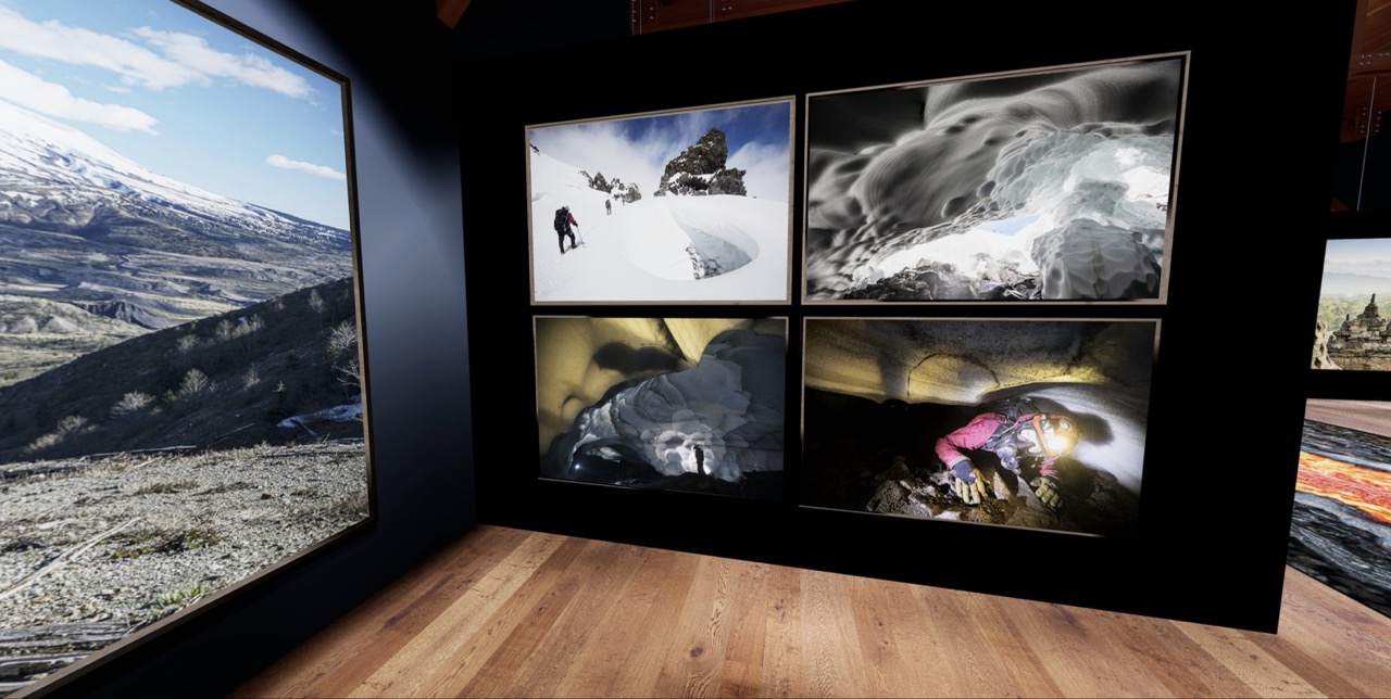 Gerenderte Ausstellungshalle &bdquo;Vulkanmenschen&ldquo; beim Fotogipfel Oberstdorf 2024