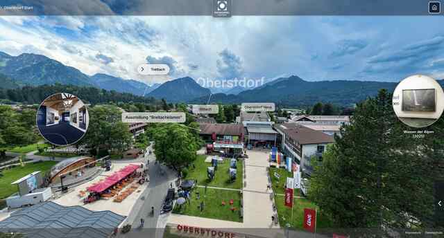 360&deg;-&Uuml;berblick &uuml;ber Oberstdorf mit Einstieg in die virtuelle Ausstellung &bdquo;Expedition Eis&ldquo;